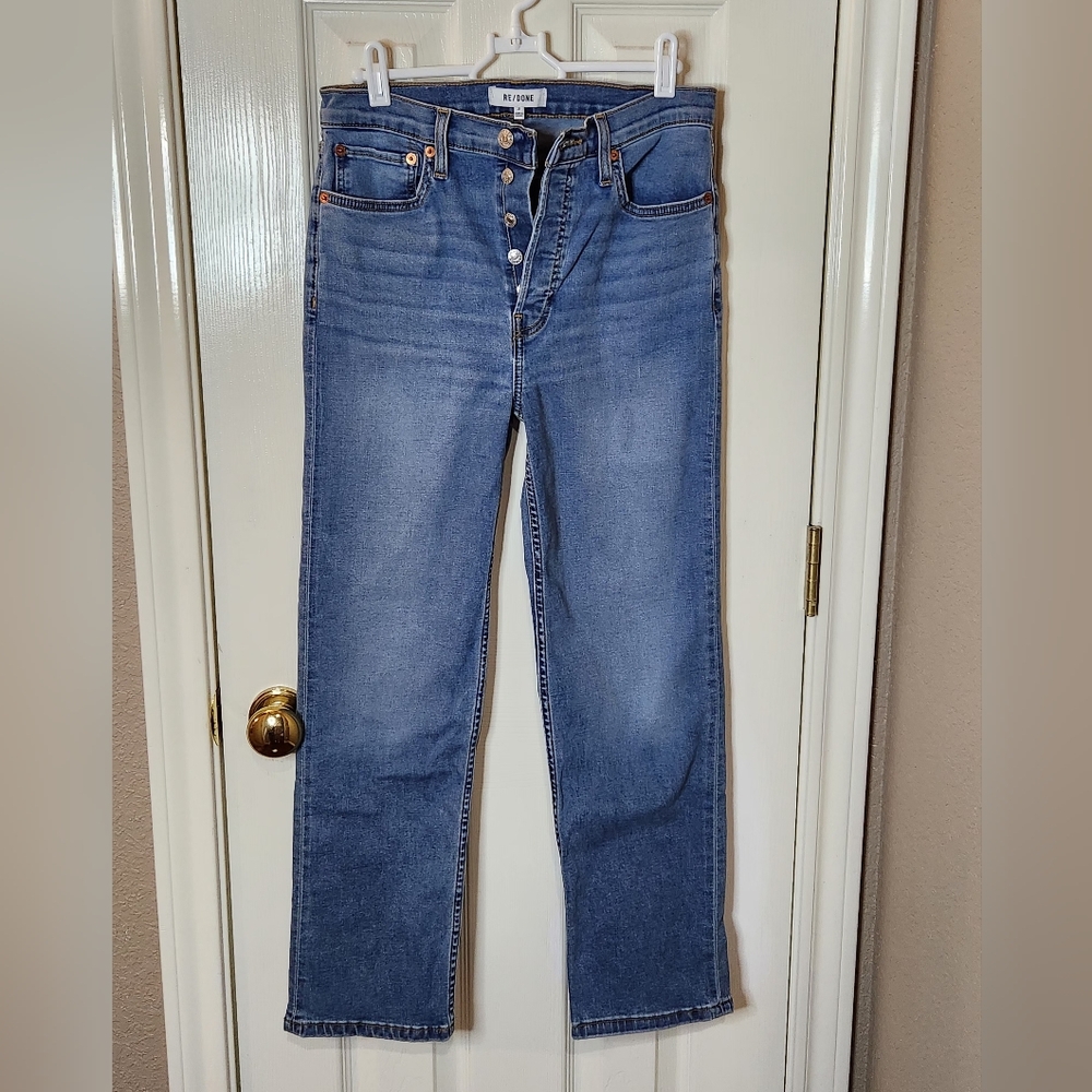 Re/Done 70's Vintage Faded Blue Button Fly Denim Jeans Size 27